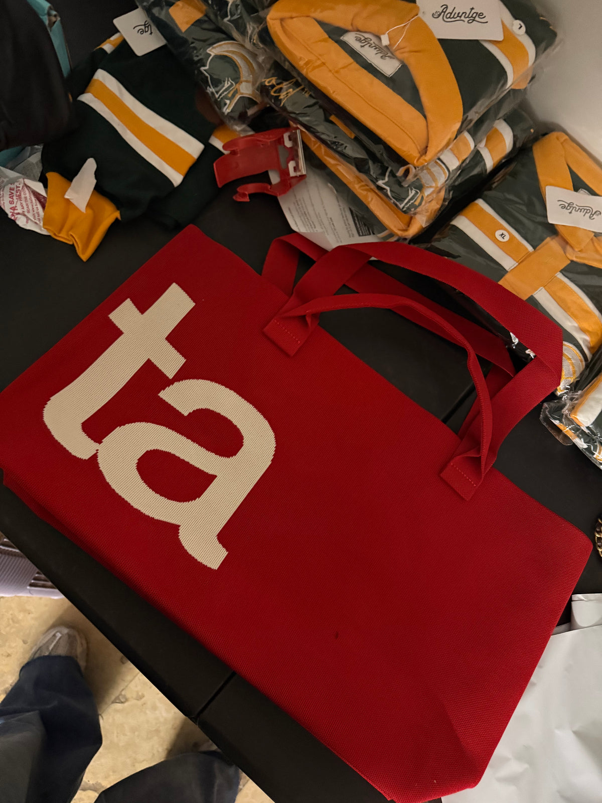 Red Delta Knitted Bag (PRE-ORDER SHIPS THE WEEK OF November 30)