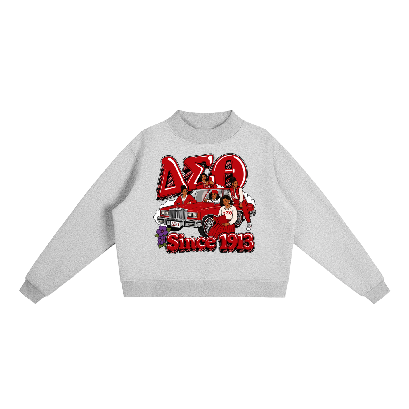 Essential Fleece Mock-Neck Crew Sweatshirt