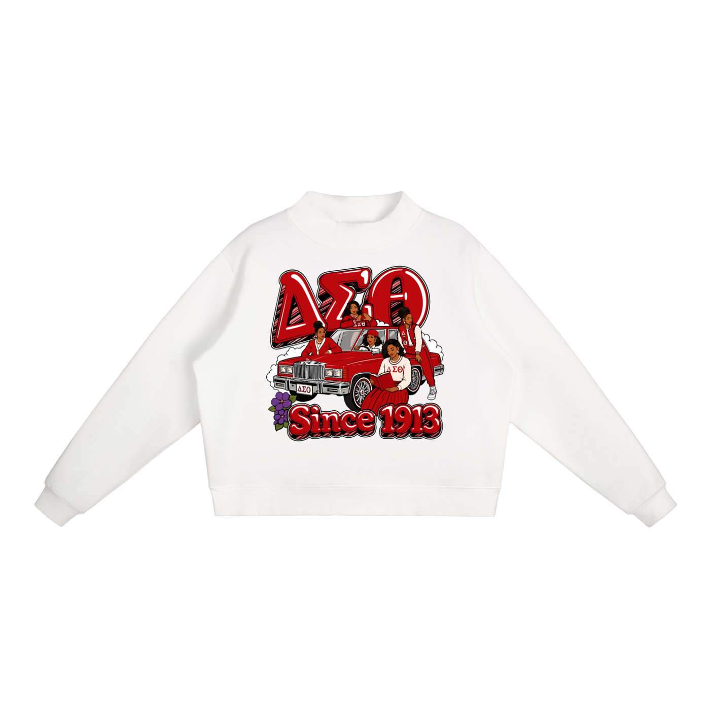 Essential Fleece Mock-Neck Crew Sweatshirt
