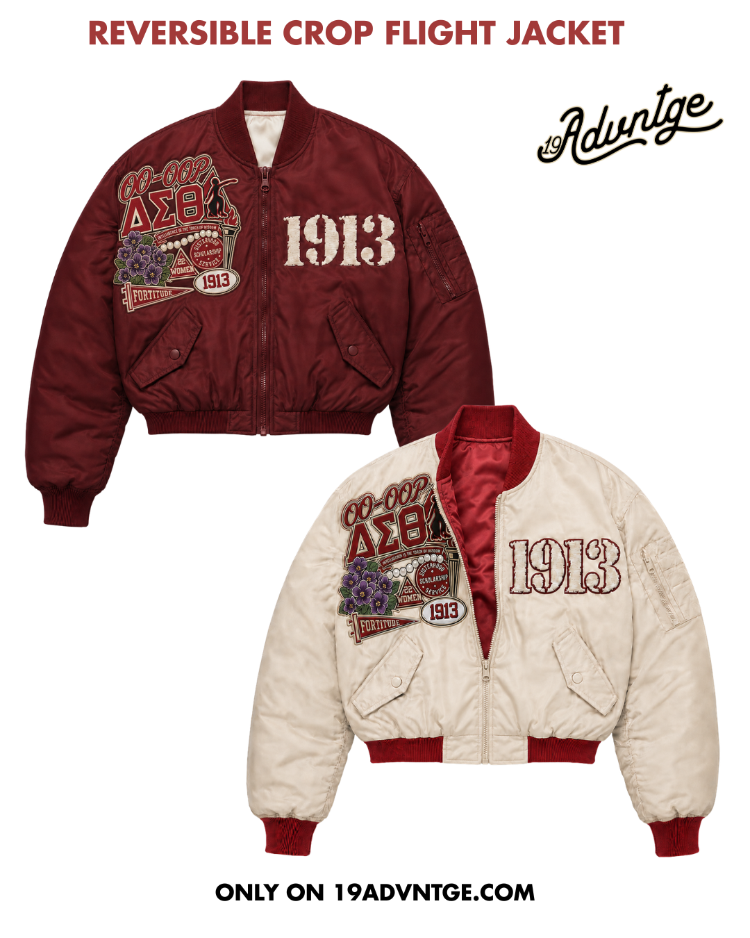 Delta Premium Cropped Patched Up Flight Jacket Premium