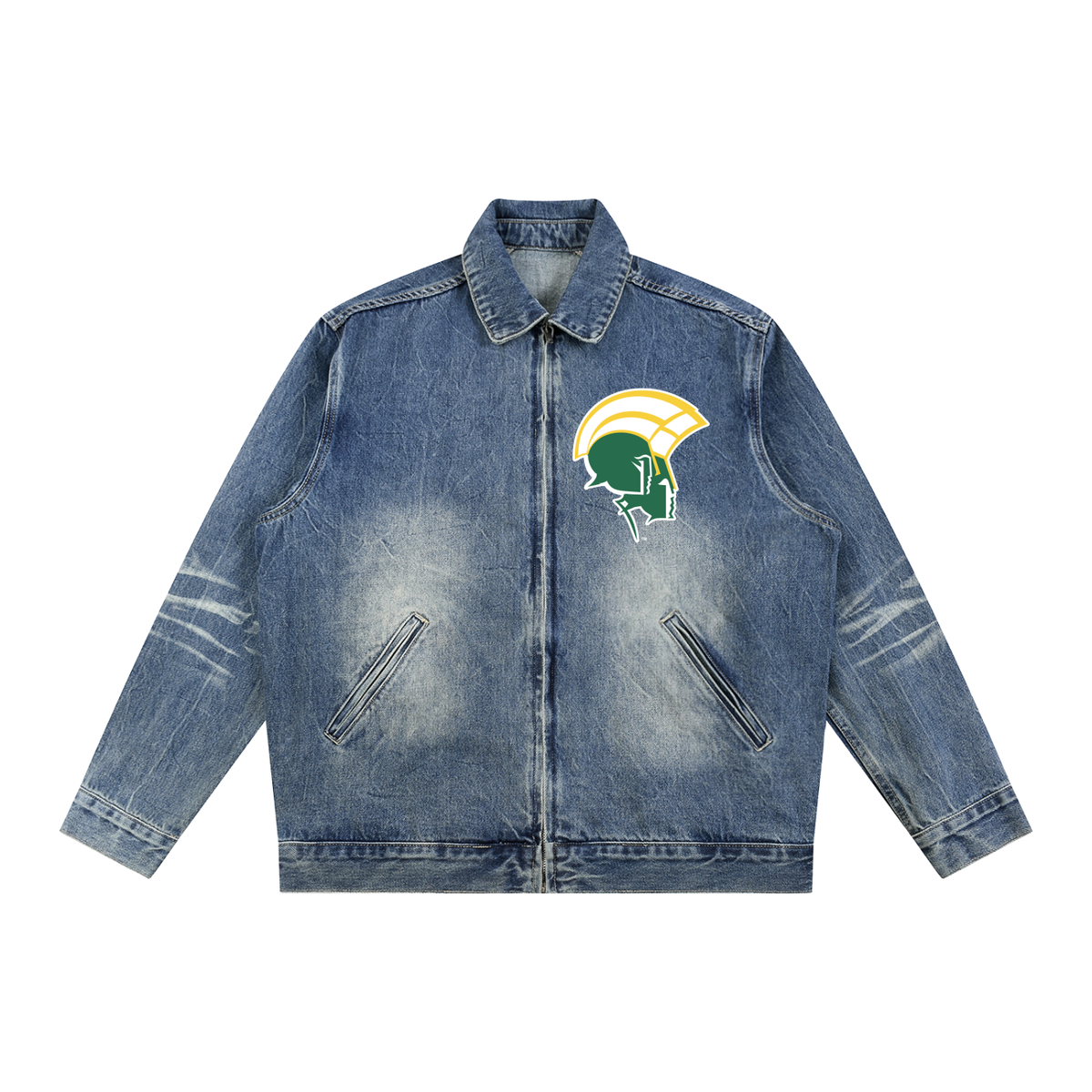 NSU Big Behold Vintage Wash Zip Up Denim Jacket