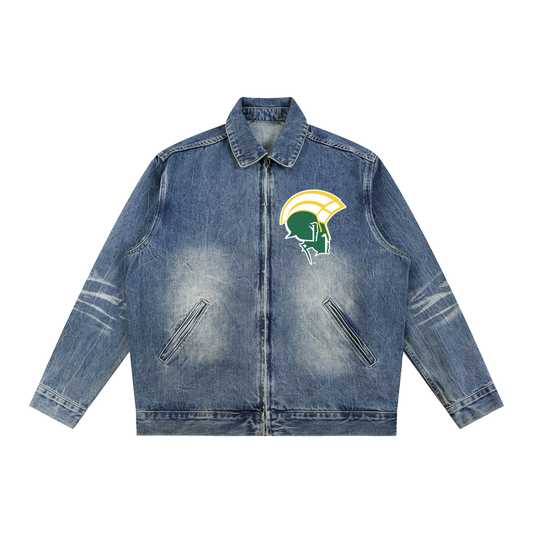 NSU Big Behold Vintage Wash Zip Up Denim Jacket