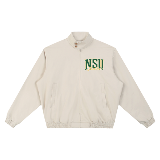 NSU Big Behold Stand Collar Bomber Jacket