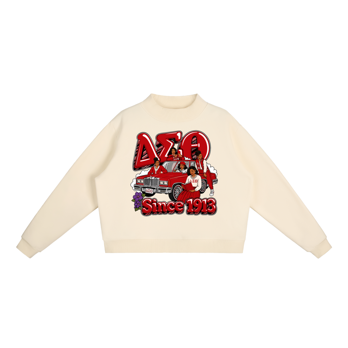 Essential Fleece Mock-Neck Crew Sweatshirt