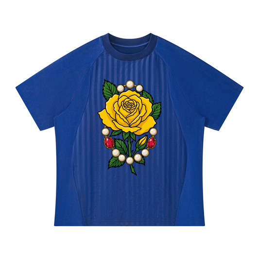 Yellow Tea Rose Unisex Striped Soccer Jersey