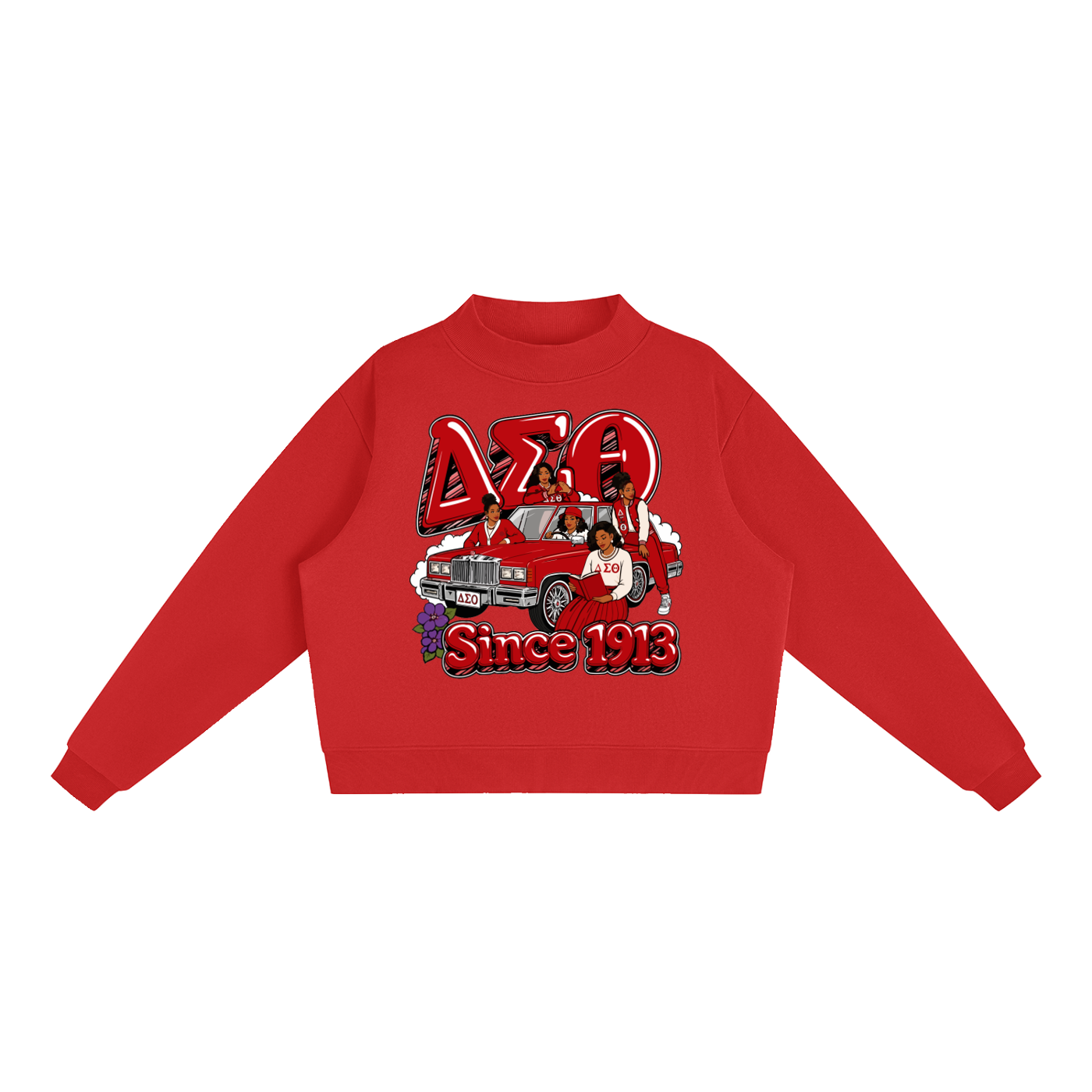 Essential Fleece Mock-Neck Crew Sweatshirt