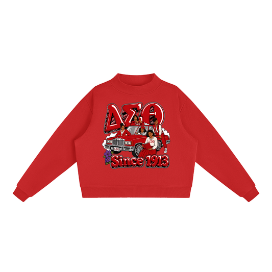 Essential Fleece Mock-Neck Crew Sweatshirt