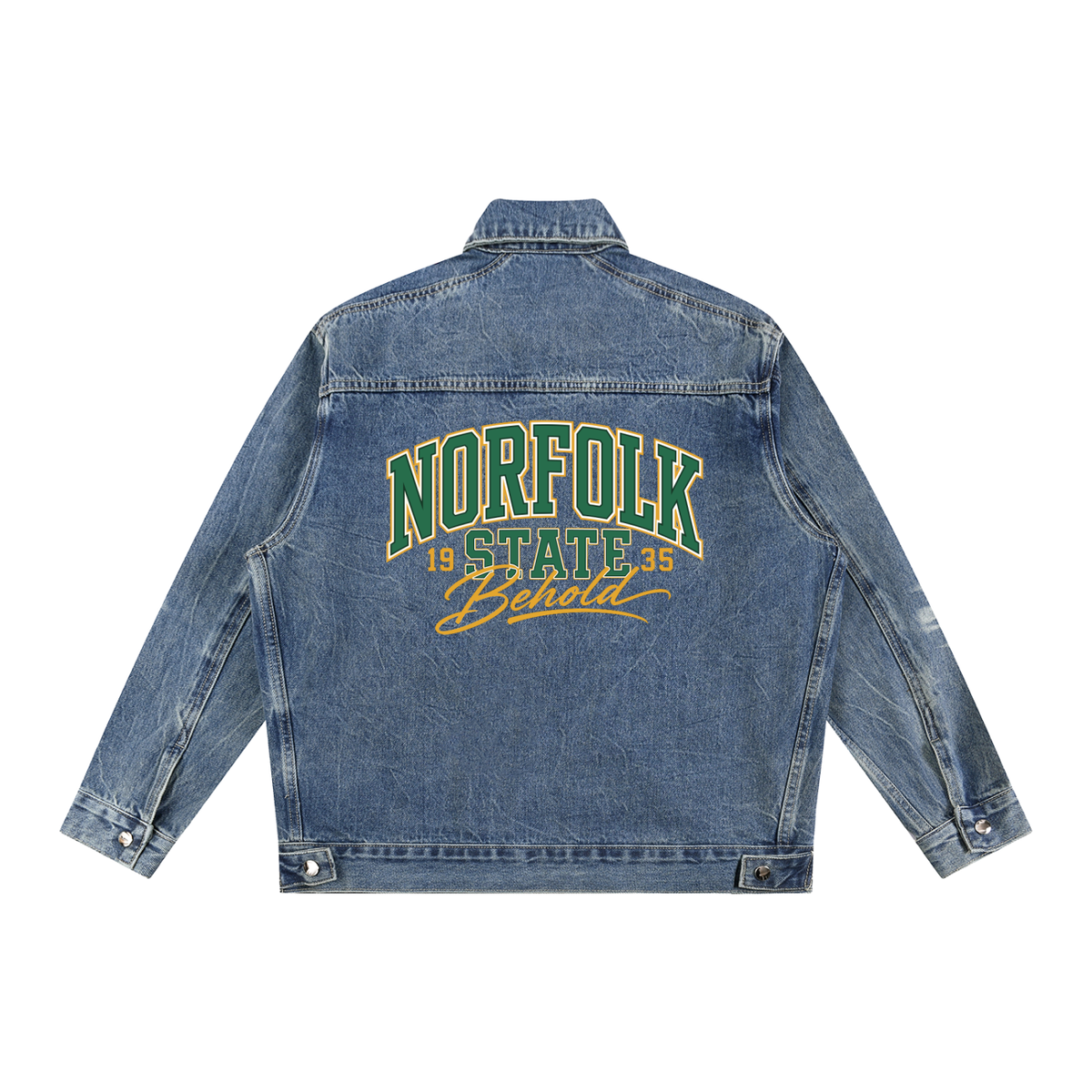 NSU Big Behold Vintage Wash Zip Up Denim Jacket