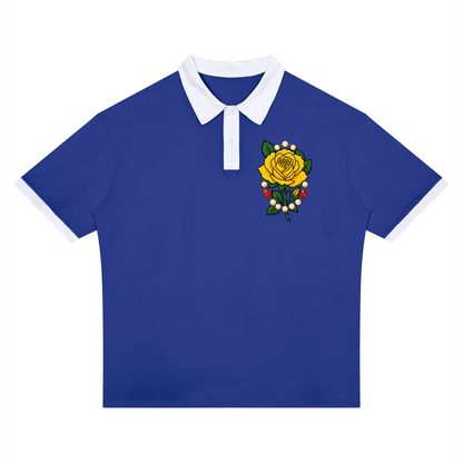 Yellow Tea Rose Color Block Polo Shirt