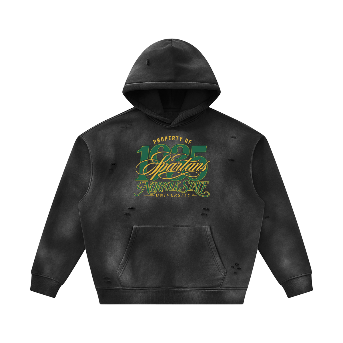 Property of NSU Unisex Sunfade Frayed Fleece Hoodie