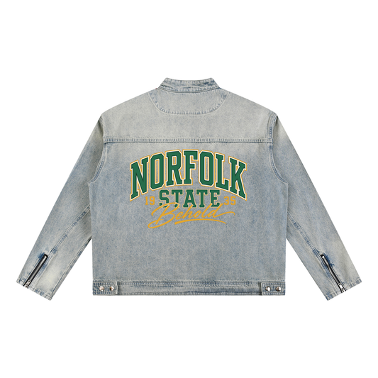 NSU Big Behold Vintage Wash Zip Denim Jacket