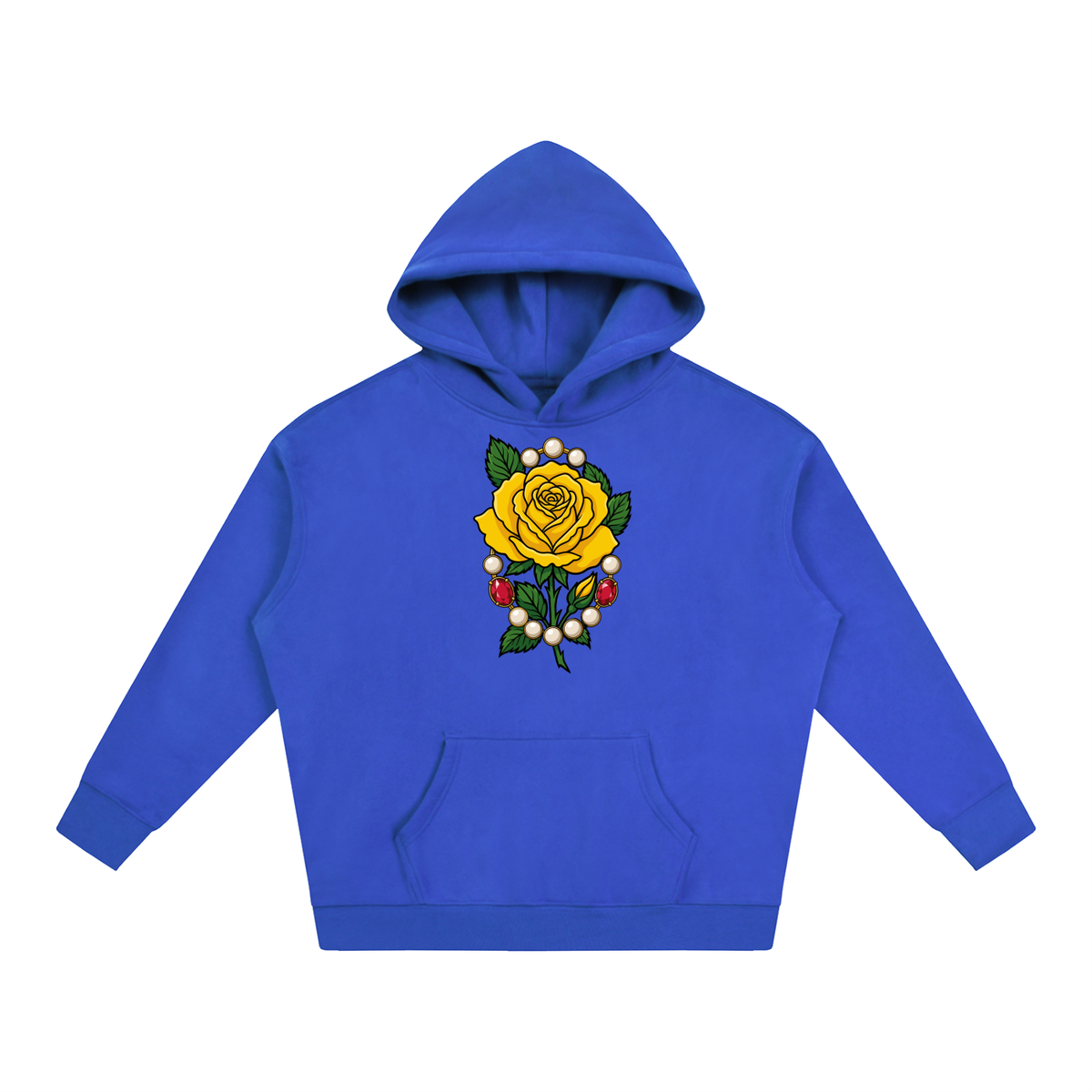 Yellow Tea Rose Oversize Fleeced Hoodie