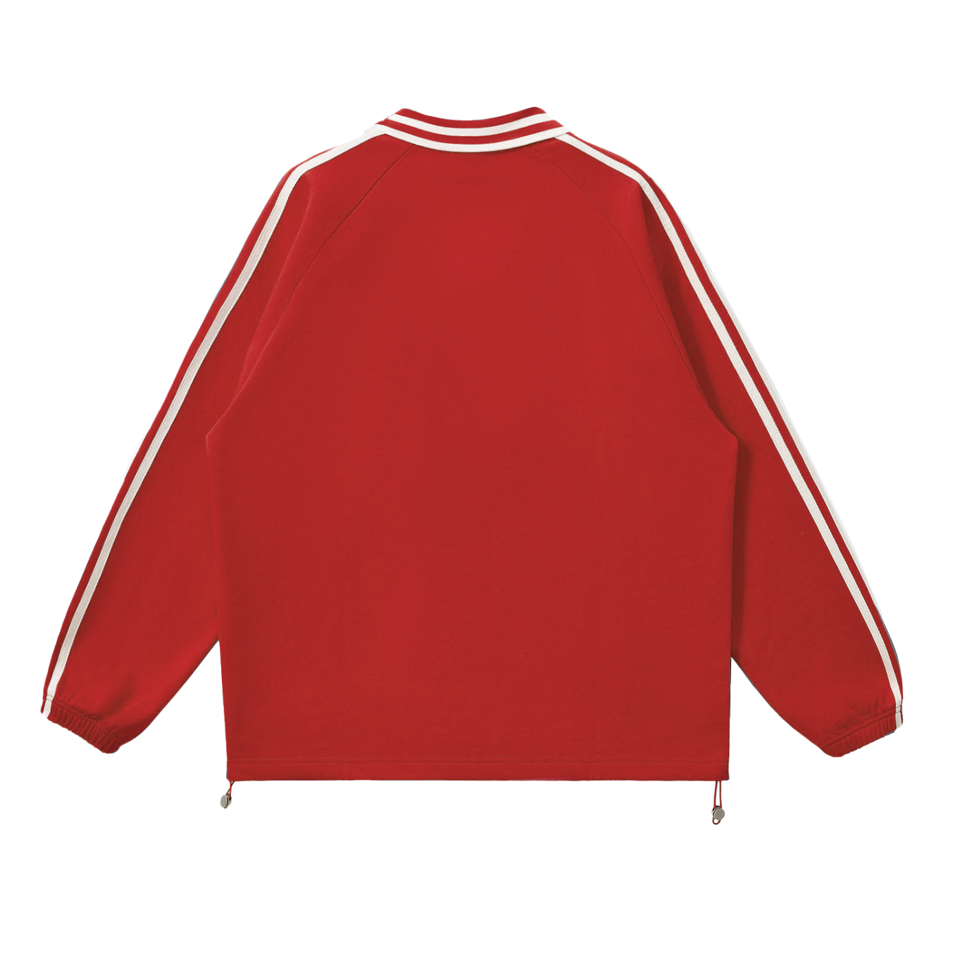 Only Way Contrast Striped Lapel Collar Sweatshirt