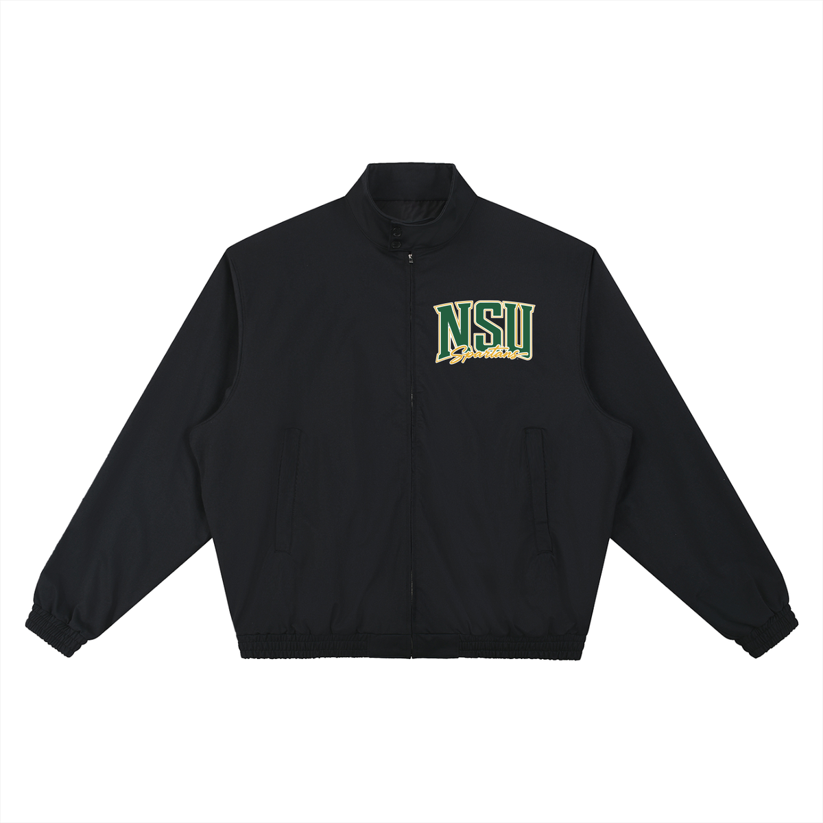 NSU Big Behold Stand Collar Bomber Jacket