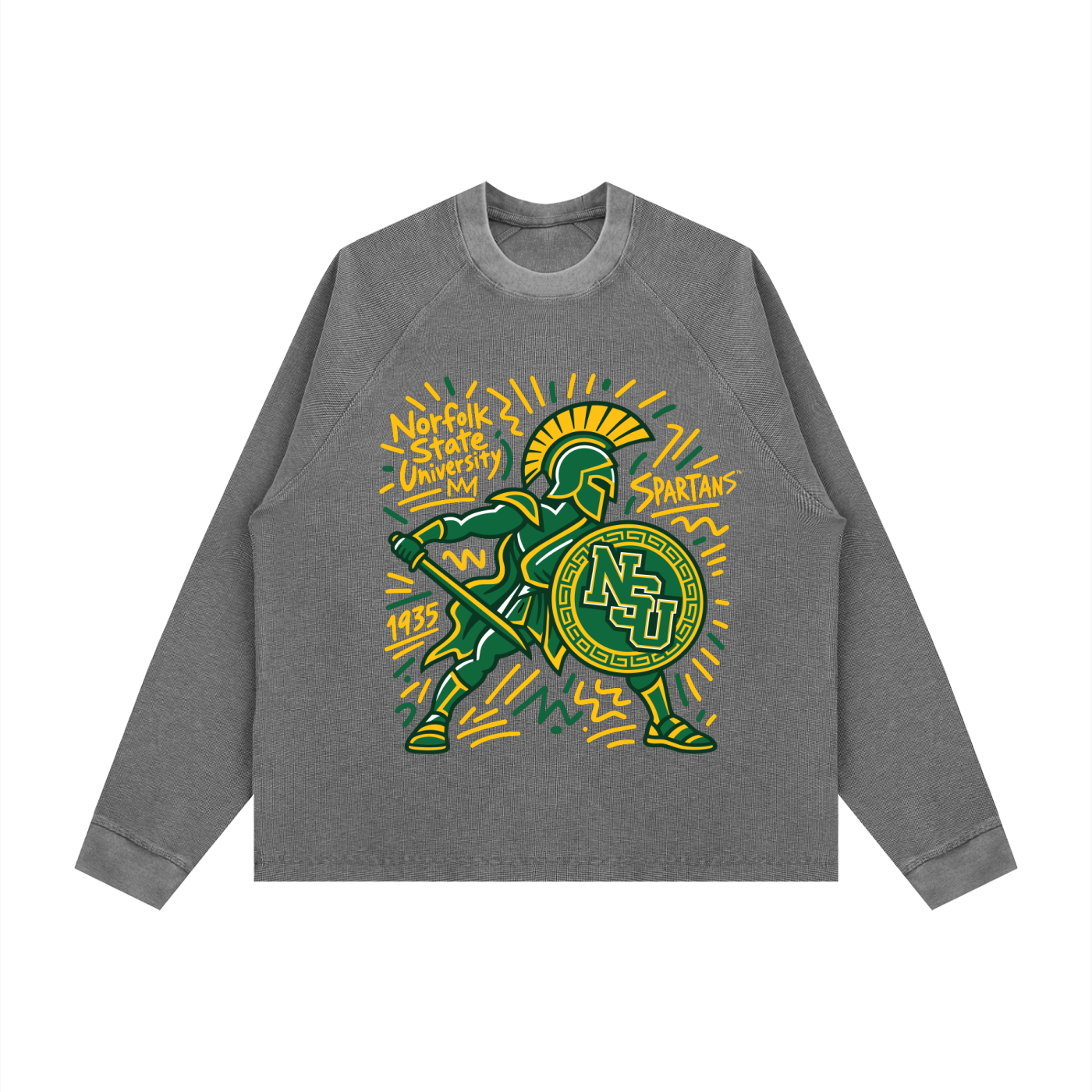 Unisex Vintage Wash Boxy  Waffle T-Shirt