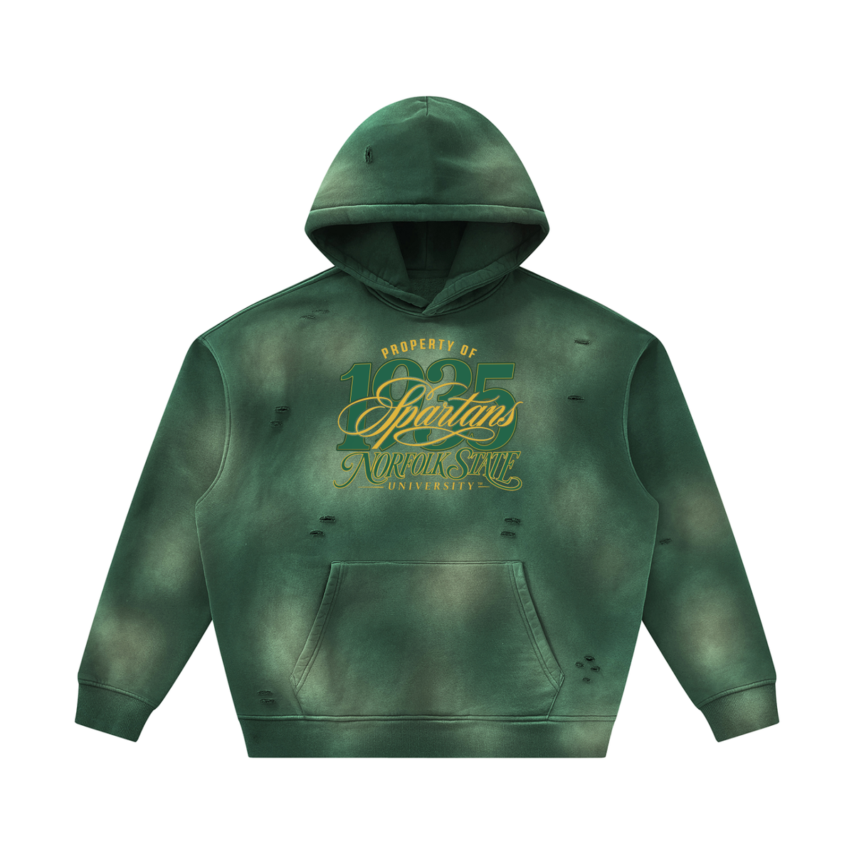 Property of NSU Unisex Sunfade Frayed Fleece Hoodie