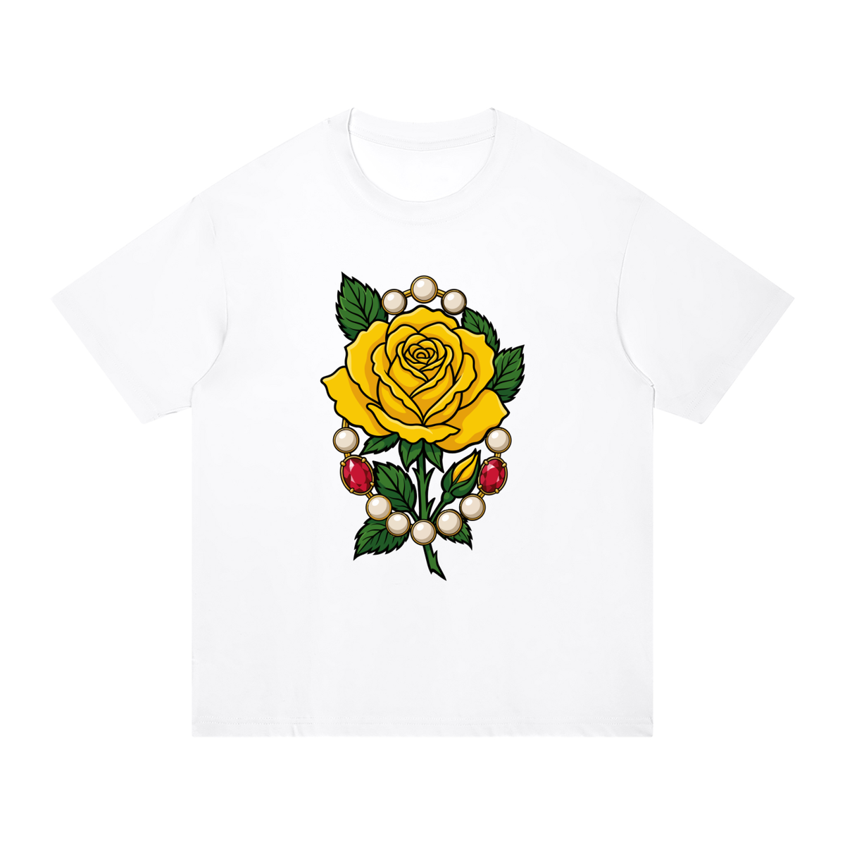 Yellow Tea Rose Regular Fit Cotton T-Shirt