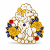 Poodle & Yellow Roses Lapel Pin